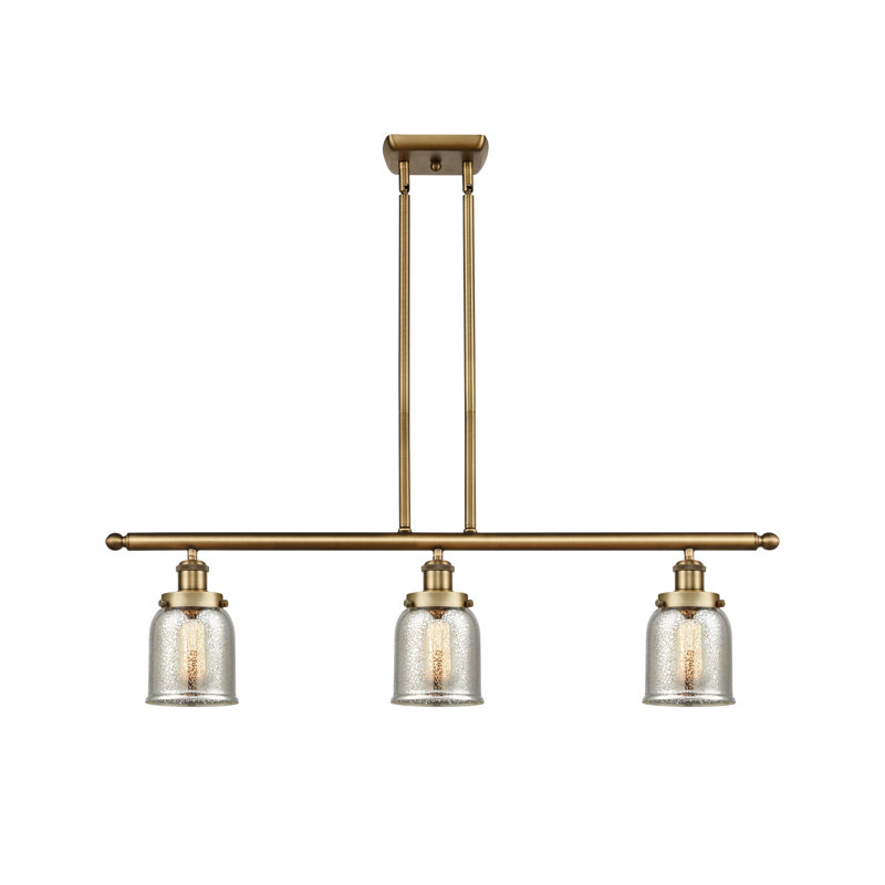 Allys 3 - Light Kitchen Island Pendant, Silver Plated Mercury, No Bulb Included, Brushed Brass