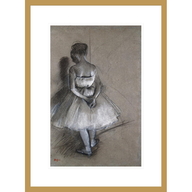 Danseuse debout, les mains croisées derrière le dos par Edgar Degas, impression giclée encadrée, H 21,75 po x l 16,06 po