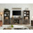 Chimira Farmhouse 69.8" H x 31.4" W 5 Tier Bookshelf with Adjustable Shelves & Barn Door, Gray-536634090