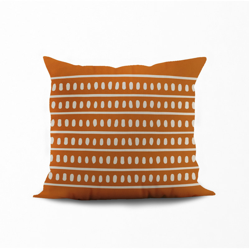 Jeté carré en polyester intérieur / extérieur, L 17 po x H 17 po, Orange