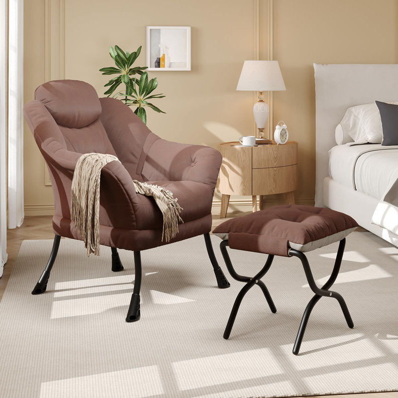 Upholstered Bean Bag Chair, Brown