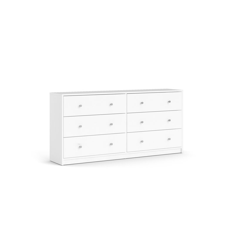 Clanton 6 Drawer 56.34" W Double Dresser, White
