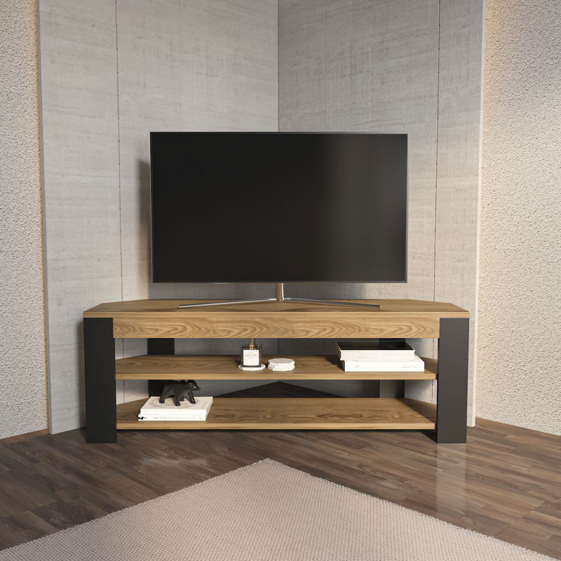 Meuble télé Bruce, chêne et gris anthracite Bruce, 47,2 po x 16,5 po x 16,5 po | 100% panneau de particules enduit de mélamine, épaisseur: 0,7 pouce | Solution de rangement élégante et fonctionnelle pour les salons modernes et les espaces de divertissement