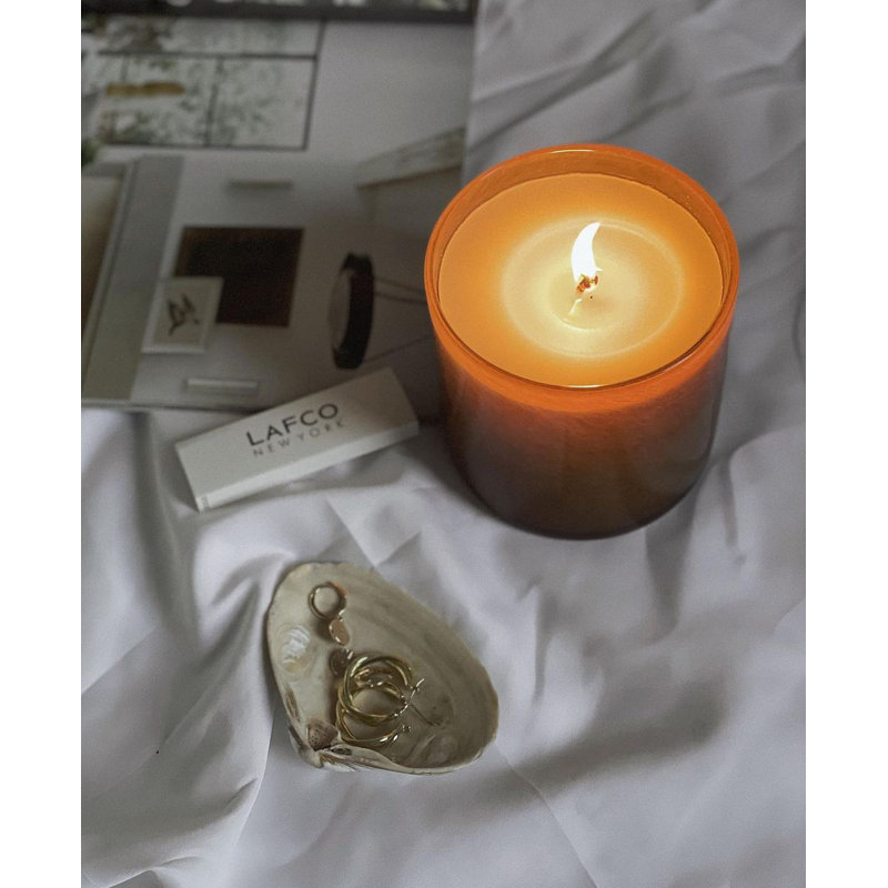 Amber Black Vanilla Scented Jar Candle, 4" H x 4" W x 4" D
