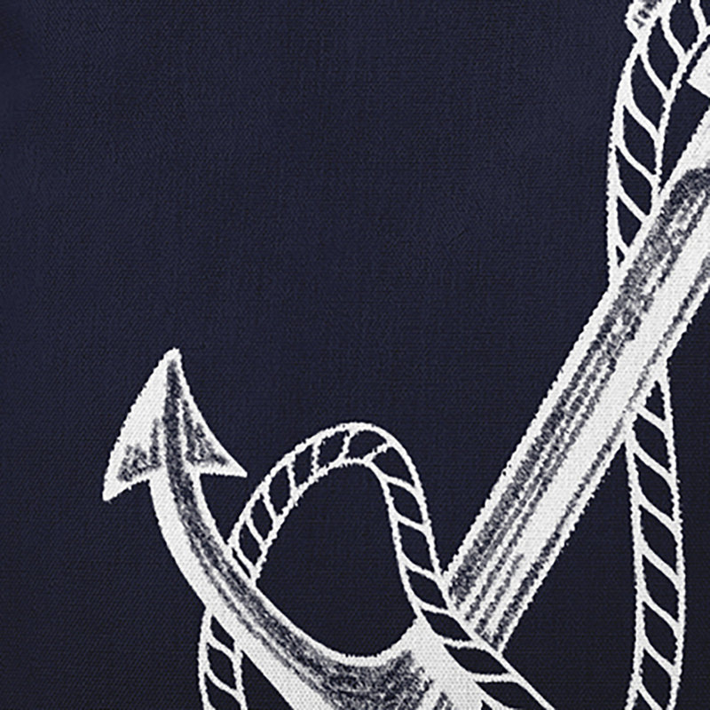 Nautical Nights Anchor & Rope Square Pillow Cover & Insert, Navy Blue, Square 16" H x 16" W