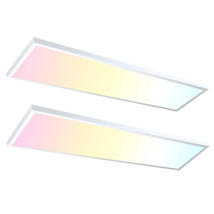 Plafonnier à fixation en surface à panneau plat 2Pack 1X4 LED, luminaires de cuisine 120V LED pour garage / buanderie