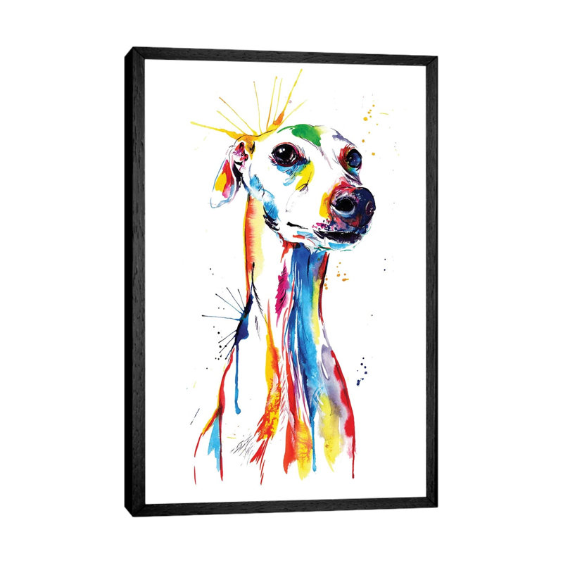 Whippet Good by Weekday Best - Painting on Canvas, Black Framed, 66.04 cm H x 45.72 cm W