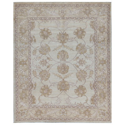 Sultanabad Hand-Knotted High-Quality Beige Area Rug