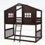 Lit simple superposé simple avec échelle, structure en bois de pin durable et conception de maisonnette pour chambres d'enfant-1078568282