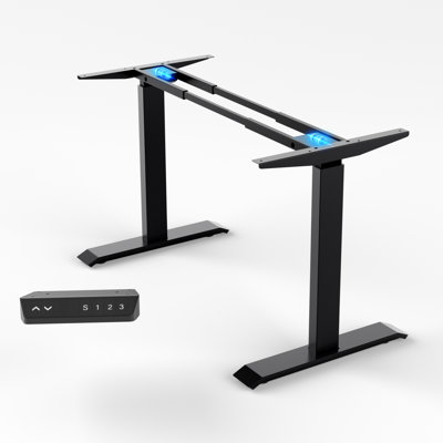 Dual Motor Electric Standing Desk Frame, 265lbs Capacity, White Frame Only, Height Adjustable Legs With 3 Led Memory Controller, Fits 47.2" To 78.7" by Inbox Zero