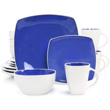 Gibson Elite Soho Lounge 16 Piece Stoneware Dinnerware Set In Red