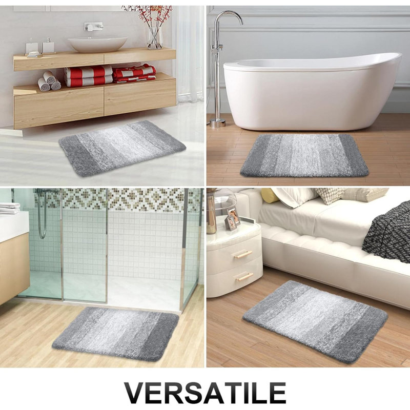 Luxury Bathroom Rugs Mat 30X20, Extra Soft And Absorbent Microfiber Bath Rugs, Non-Slip Plush Shaggy Bath Carpet, Machine Wash Dry, Bath Mat For Bathroom Floor, Tub And Shower, Grey