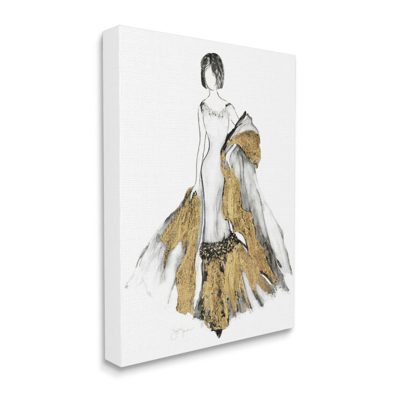 «Fashion Glam» par Janet Tava - impression de mode, H 20 po x l 16 po, Toile tendue