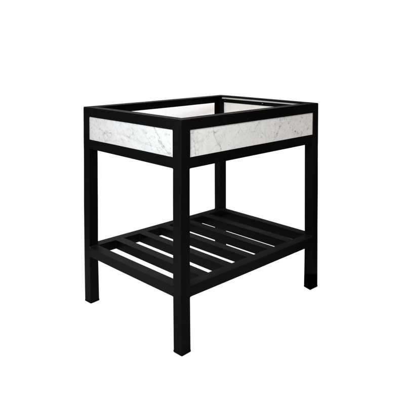 Cuzco 30" Single Bathroom Vanity Base Only, Carrera Marble