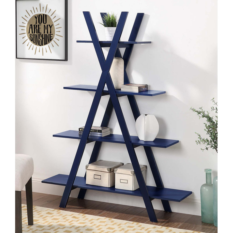 Darek Ladder Bookcase, Cobalt Blue