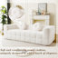 Canapé de 84,6 pouces de style moderne sans os avec deux coussins décoratifs circulaires et trois places en mousse-908892255-908892249-908892248