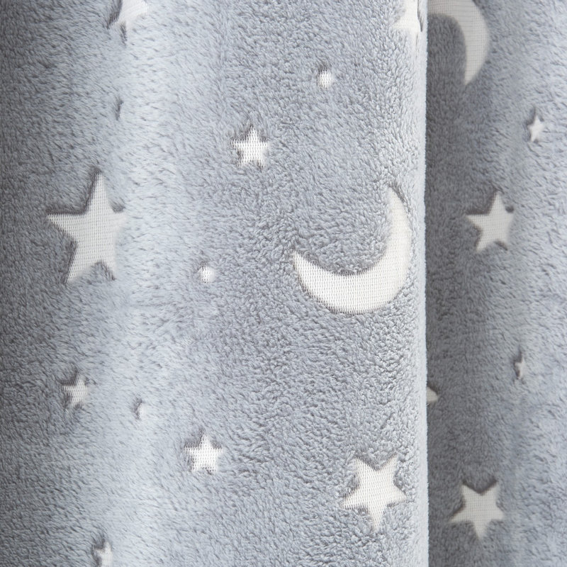 Moon and Stars Semi Sheer Curtain Panel Pair, 168 W x 183 D cm