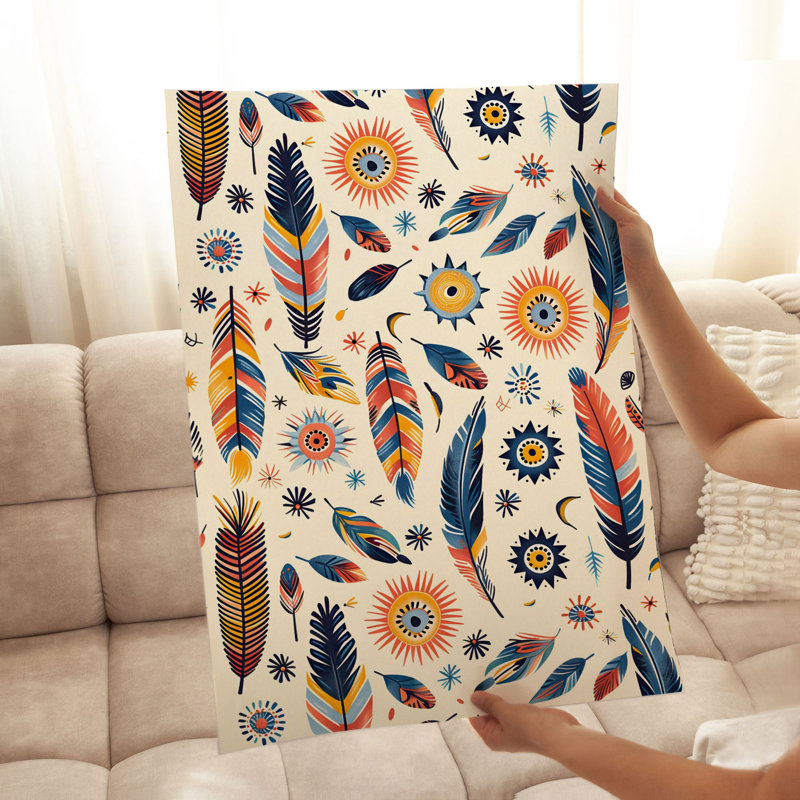 «Fashion and Glam Boho Feather Dreams», art bohémien sans cadre, H 30 po x l 20 po