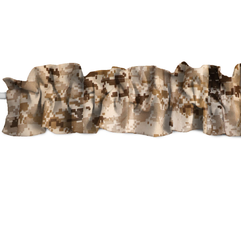 Cantonnière en mélange de coton Camouflage, L 120 po x L 9 po
