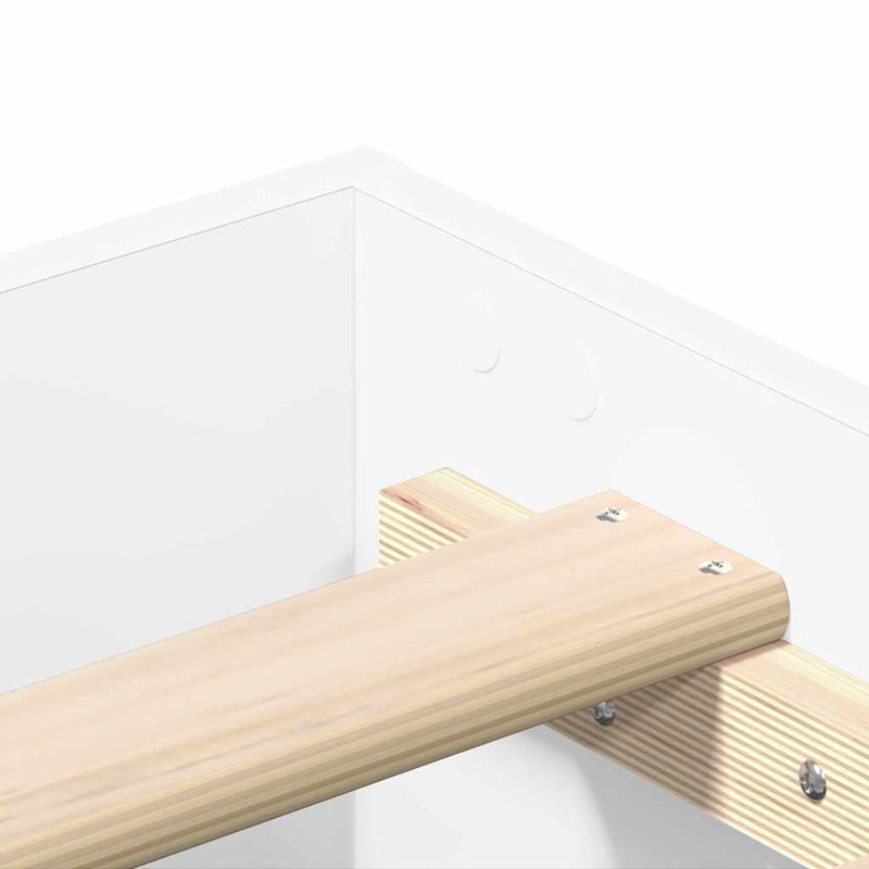 Bed Frame No Mattress Engineered Wood, 153 x 203cm, White