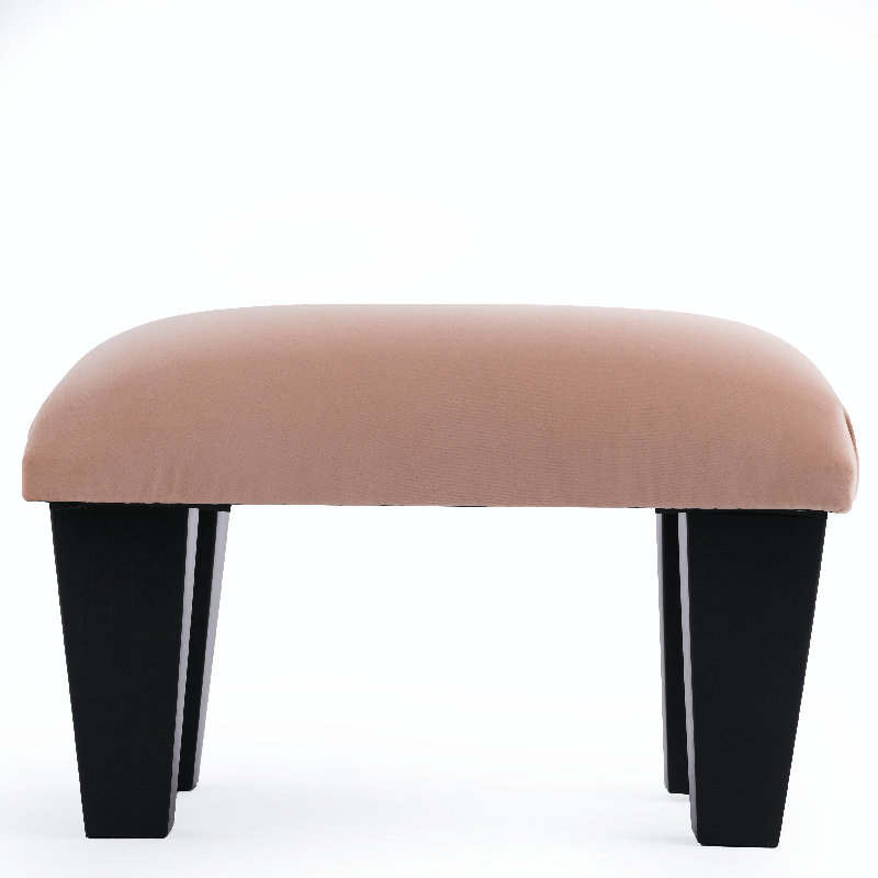 Gunes 38cm Wide Velvet Rectangle Footstool Ottoman