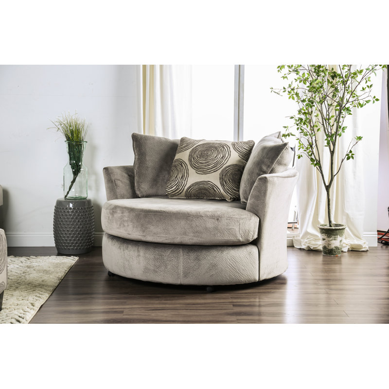 Chaise pivotante et demi en polyester 58 po Adaley, Gris