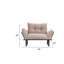 Causeuse futon beige, structure en métal, P 49,9 po x l 24,47 po H 34,94 po, poids 29,75 lb - Métal, profondeur 49 po, largeur 24 po, hauteur 35 po, poids 30 lb-1433512632-1433512633