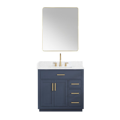 Ravenna 36"" Single Bathroom Vanity Set with Mirror -  Willa Arloâ¢ Interiors, D42B75313C9042F98033A5C3C05F334D