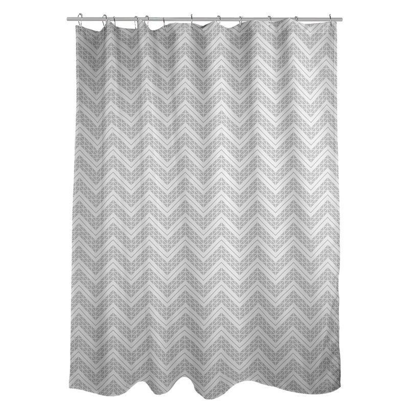 Chevron Shower Curtain, Silicon/White