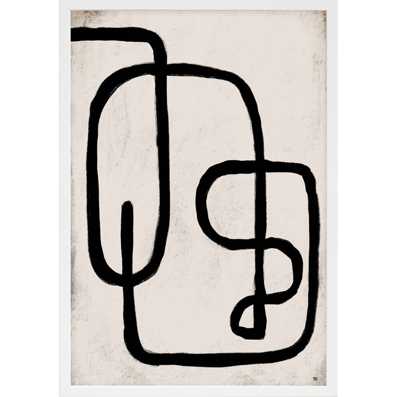 Linework 2 Painting by StudioM, White Framed Paper, 50" H x 35" W x 1.25" D