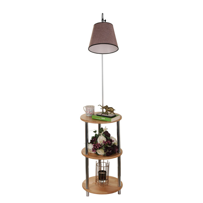 Lampe de table sur pied 65 "Hardaway, Blanc / Brun