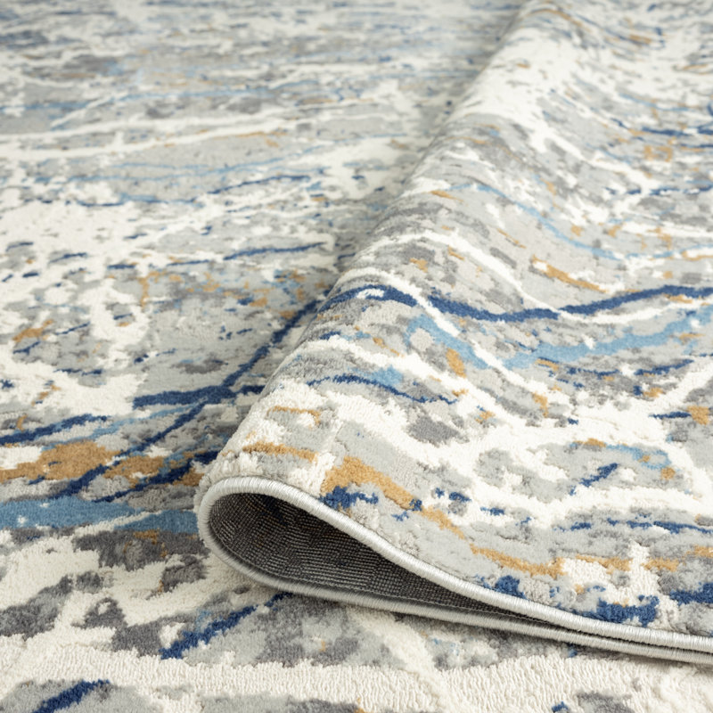 Area Rug in Grey, Rectangle 9'6" x 13'