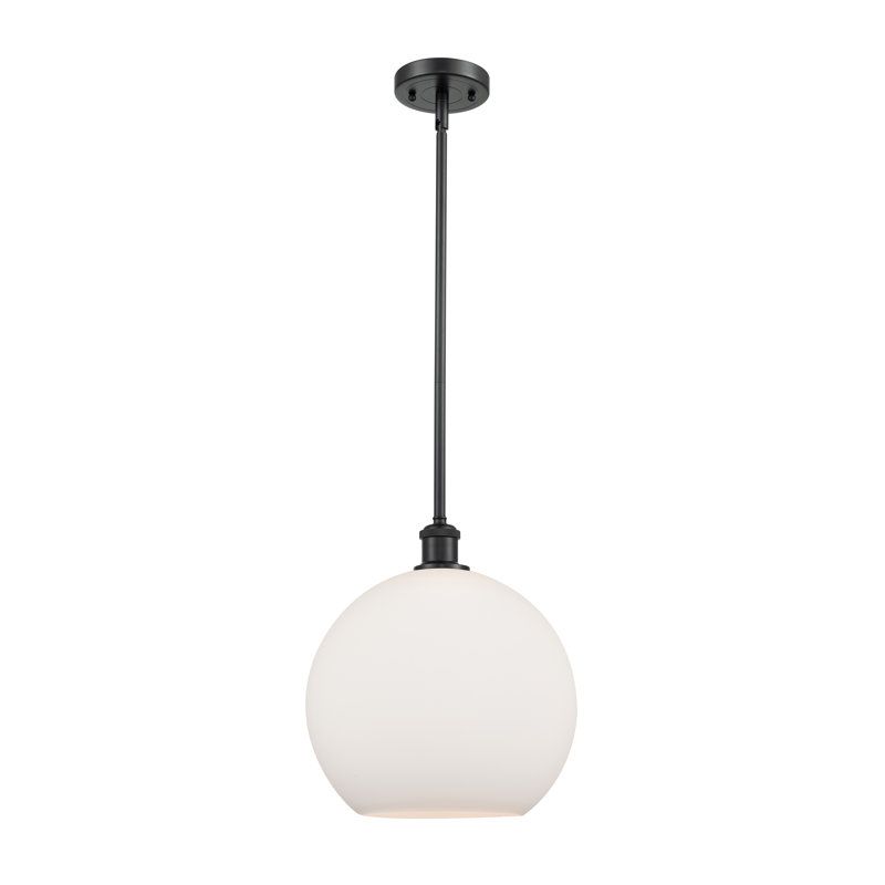 Luminaire suspendu en cristal à 1 lumière Ralph, Noir mat, H 14,38 po x l 11,75 po x P 11,75 po