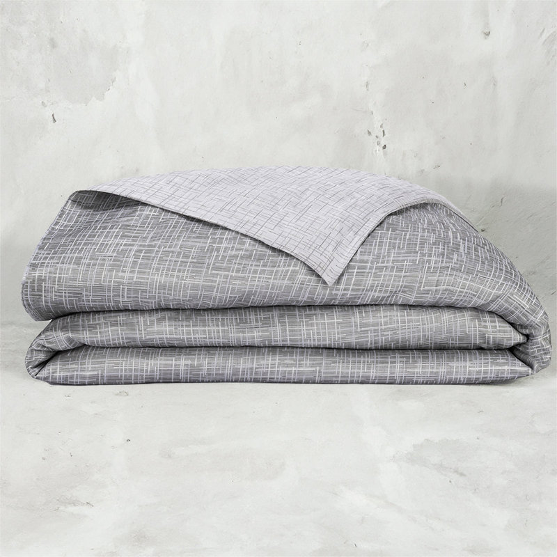Mosaico Jacquard Duvet Cover, King Duvet Cover, Heather