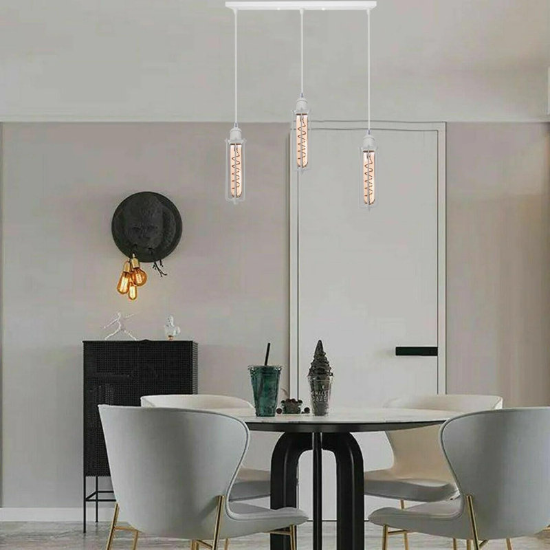3 - Light White Caged Pendant