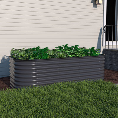 Heise 9 In 1 Modular Galvanized Steel Raised Garden Bed