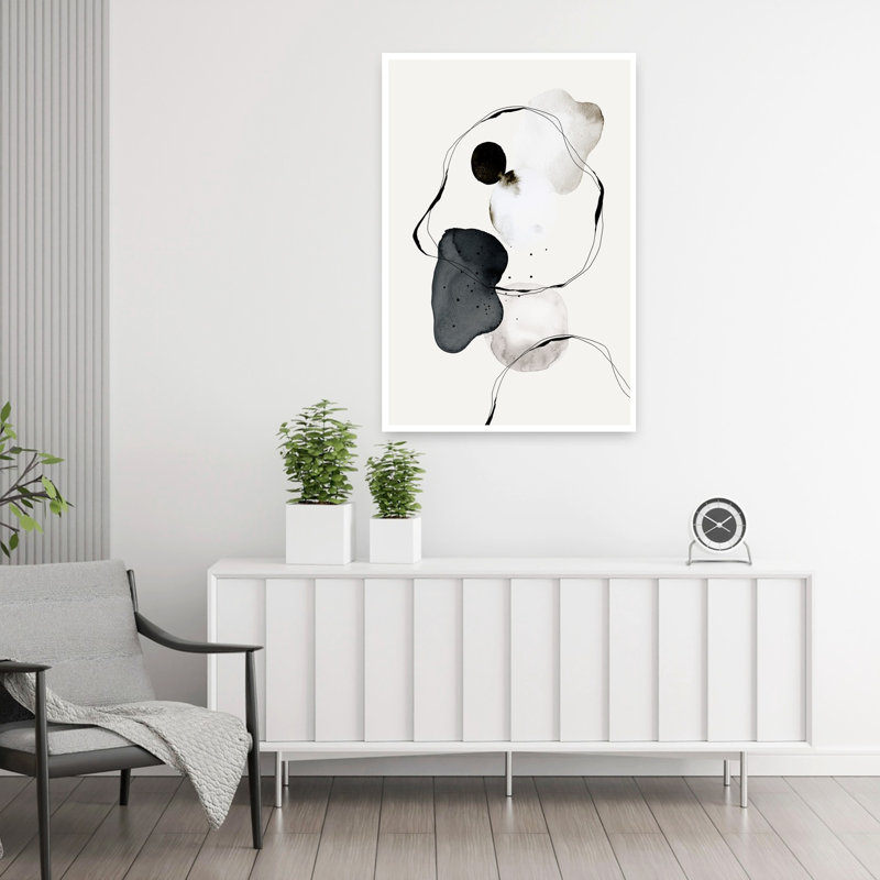 Monochrome Dance Abstract Modern Wall Art Print, 91.44cm H x 60.96cm W