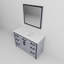 Meuble-lavabo simple l 48 po x P 22 po avec plateau blanc et miroir 34 po Ziva-27961613-79779536