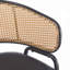 Tabouret de bar d'intérieur revêtu de métal, siège en similicuir avec dossier en rotin Wowen, ensemble de 2