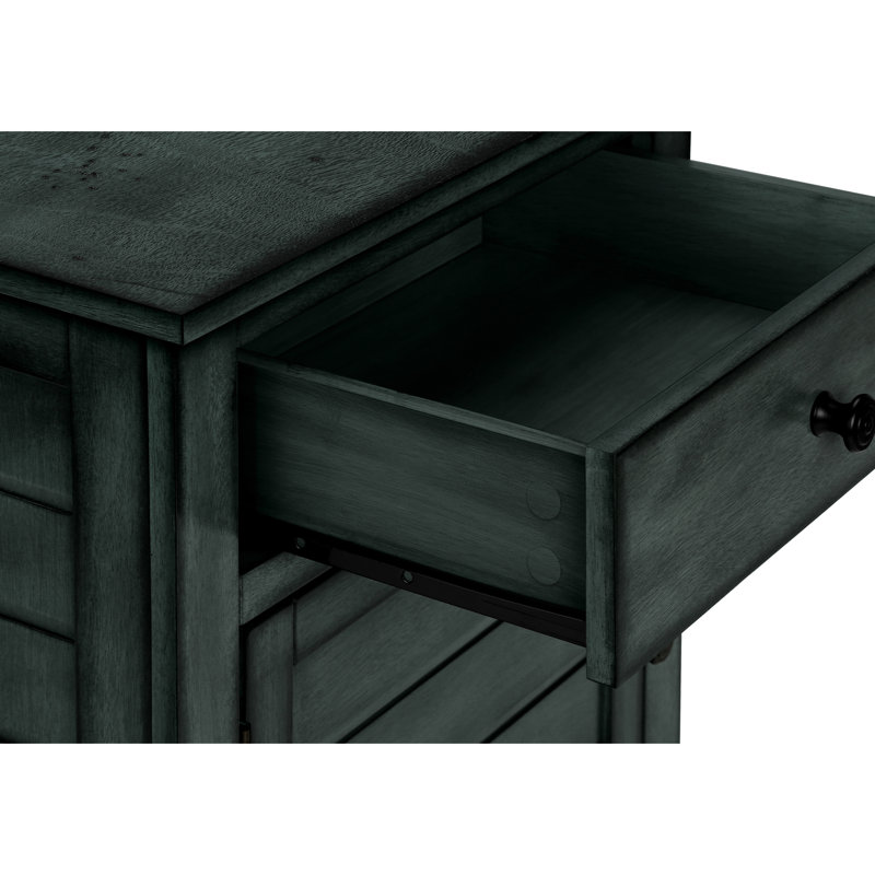 25,93 po Table d'appoint H - placage bleu antique, côté pratique du meuble de chambre à coucher avec placage en bois massif +, look décontracté