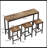 Modern Design Kitchen Dining Table, Pub Table, Long Dining Table Set with 3 Stools, Easy Assembly-824315438