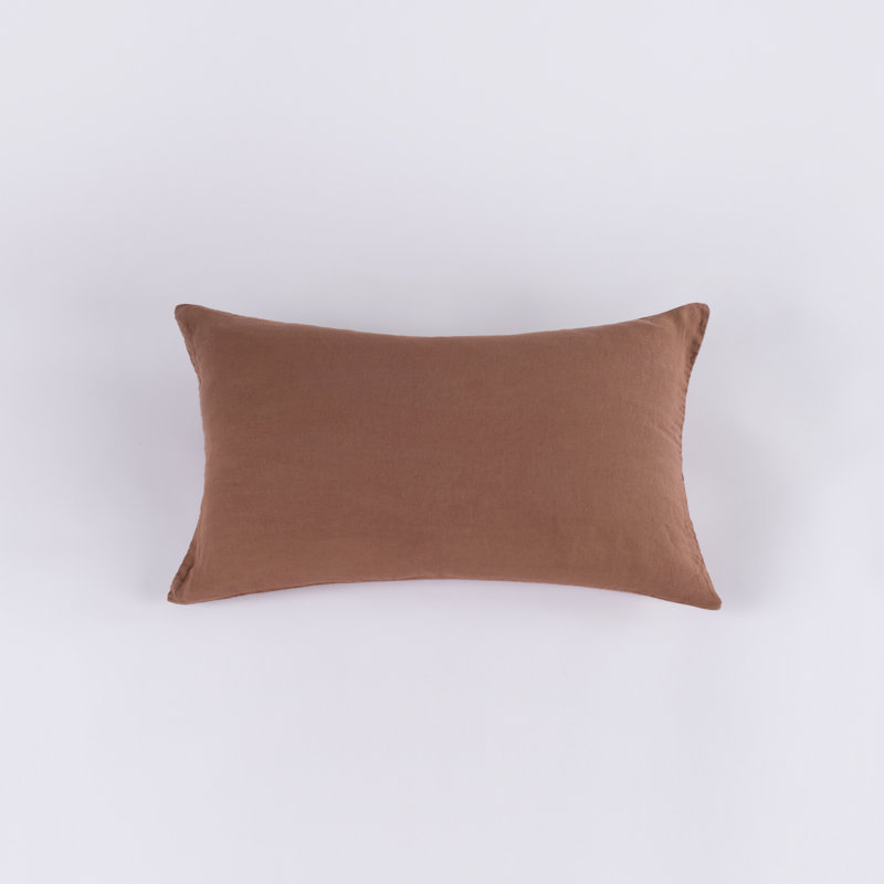 Darama Ash Grey Linen Sham, Standard, Camel