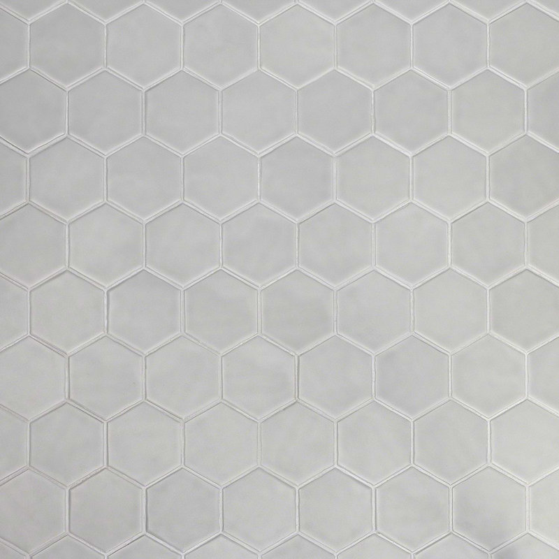 Meadowmere 3" Hexagon Matte Ceramic Tile, Cement Gray