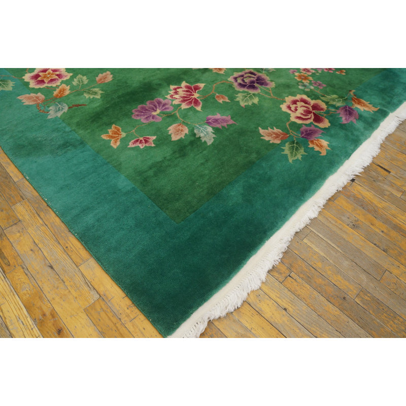 Tapis art déco chinois antique en laine noué à la main