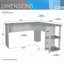 Bureau moderne en L avec tablettes latérales