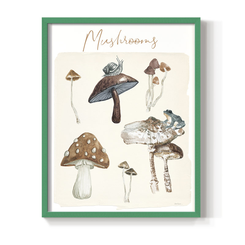 "Tableau des champignons", H 30 po x l 24 po, Vert