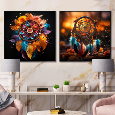 Dreamcatcher Spectrum - Dream Catcher Square Collage Set Of 2