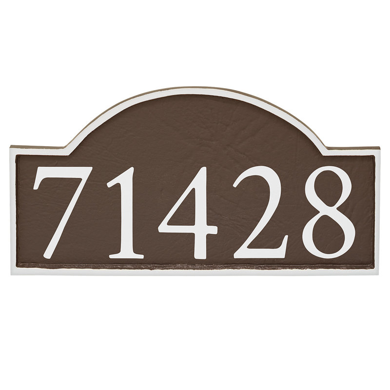 Plaque d'adresse murale 1 ligne Soft Serif, Blanc, Rouge