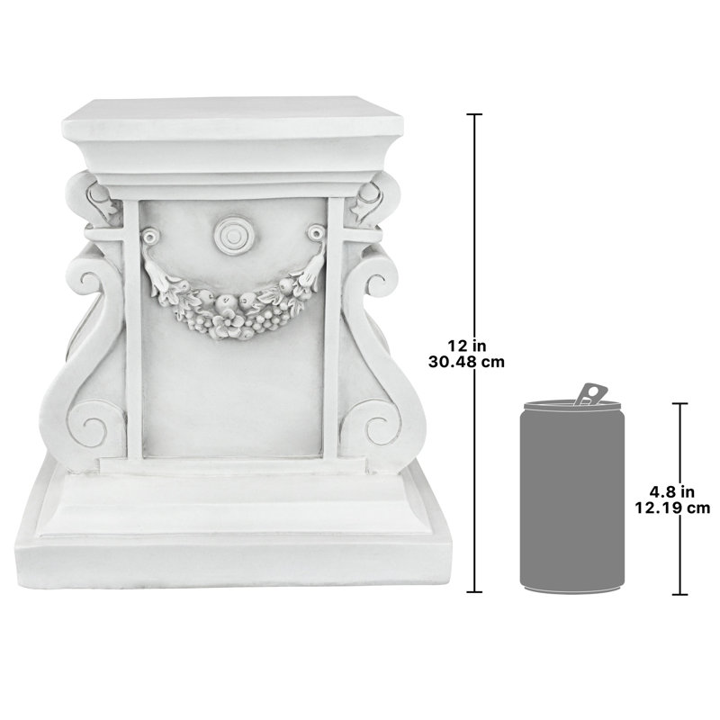 Classic Garden Statuary Pedestal, 12" H x 11.5" W x 11.5" D