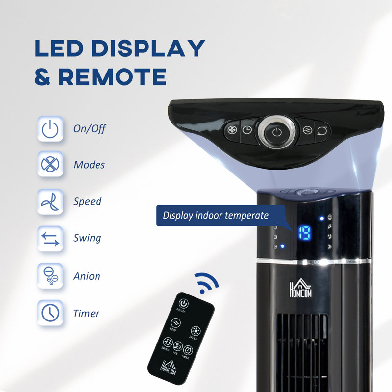 HOMCOM 106.8Cm Oscillating Tower Fan